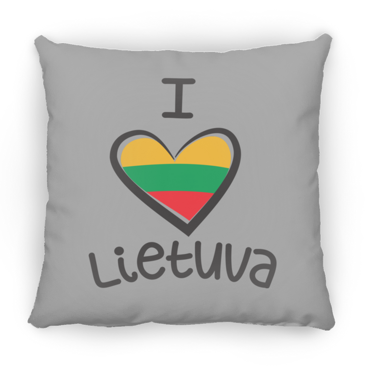 I Love Lietuva - Large Square Pillow - Lithuania Strong