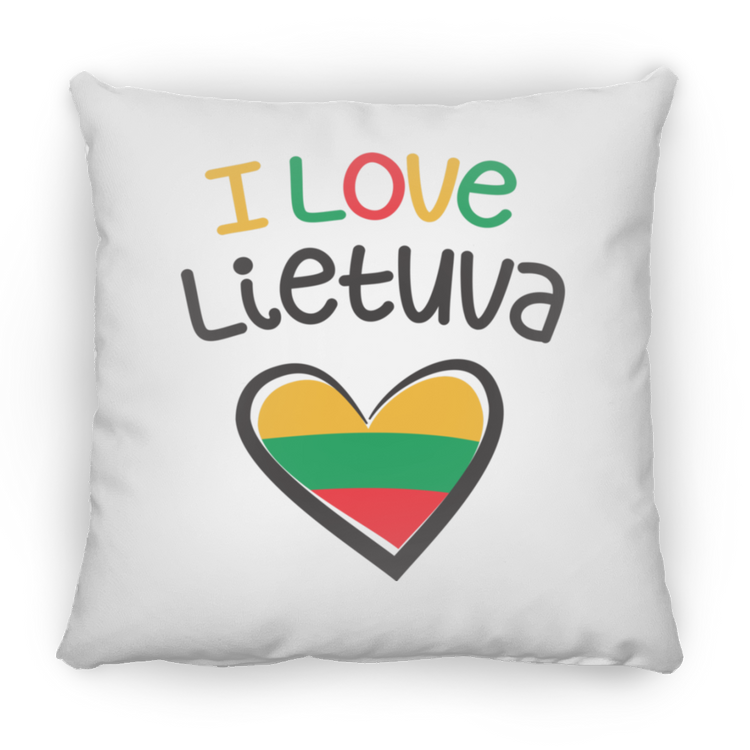 I Love Lietuva - Small Square Pillow - Lithuania Strong