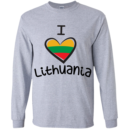 I Love Lithuania - Boys Youth Classic Long Sleeve T-Shirt - Lithuania Strong