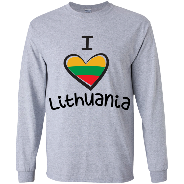 I Love Lithuania - Boys Youth Classic Long Sleeve T-Shirt - Lithuania Strong