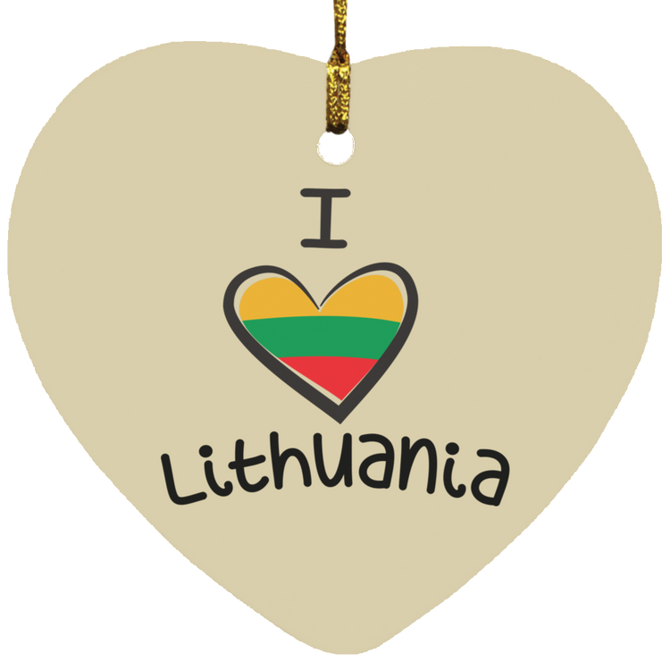 I Love Lithuania - MDF Heart Ornament - Lithuania Strong