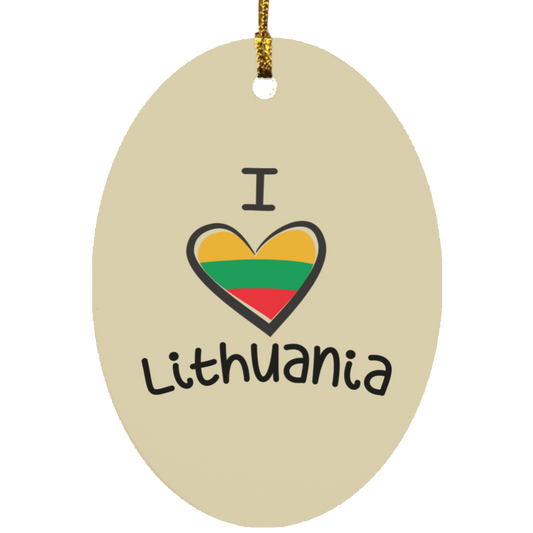 I Love Lithuania - MDF Oval Ornament - Lithuania Strong