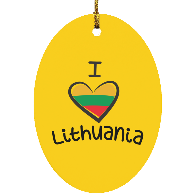 I Love Lithuania - MDF Oval Ornament - Lithuania Strong