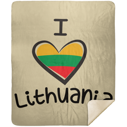 I Love Lithuania - Premium Mink Sherpa Blanket 50x60 - Lithuania Strong