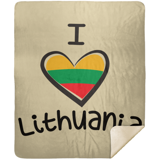 I Love Lithuania - Premium Mink Sherpa Blanket 50x60 - Lithuania Strong