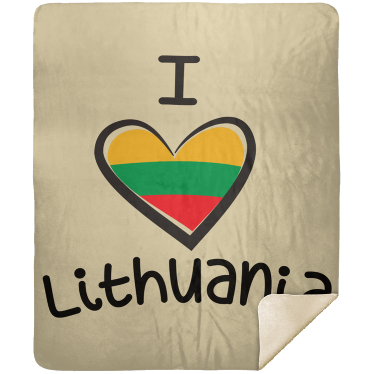 I Love Lithuania - Premium Mink Sherpa Blanket 50x60 - Lithuania Strong