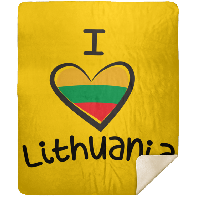 I Love Lithuania - Premium Mink Sherpa Blanket 50x60 - Lithuania Strong