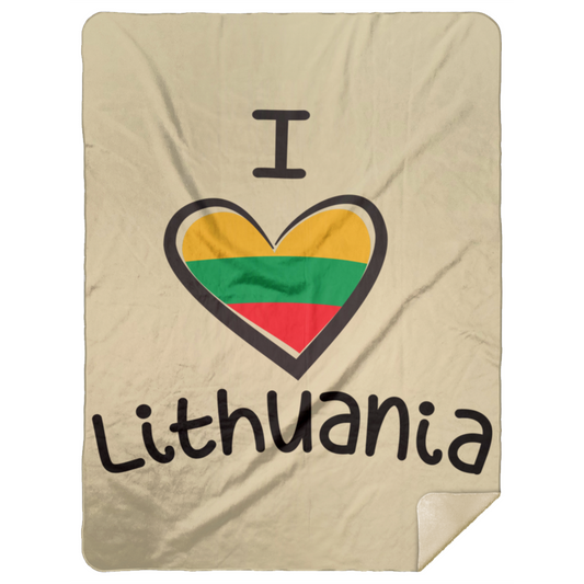 I Love Lithuania - Premium Mink Sherpa Blanket 60x80 - Lithuania Strong