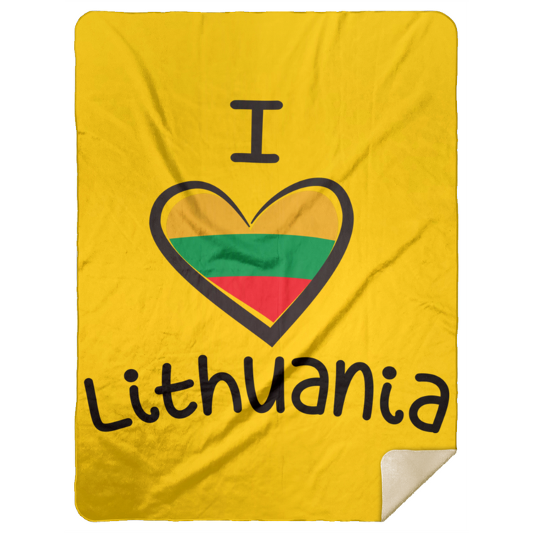 I Love Lithuania - Premium Mink Sherpa Blanket 60x80 - Lithuania Strong