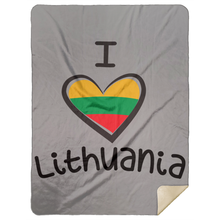 I Love Lithuania - Premium Mink Sherpa Blanket 60x80 - Lithuania Strong