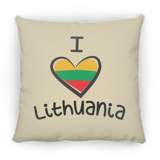 I Love Lithuania - Small Square Pillow - Lithuania Strong