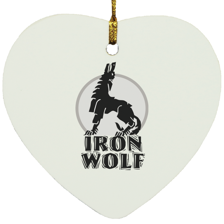 Iron Wolf LT - MDF Heart Ornament - Lithuania Strong