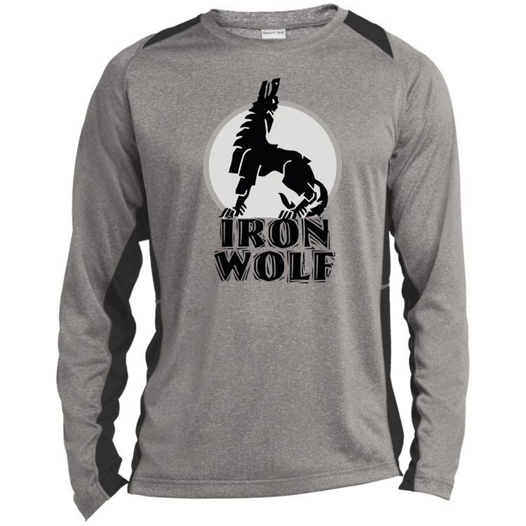 Iron Wolf LT - Mens Long Sleeve Colorblock Activewear Performance T - Lithuania Strong
