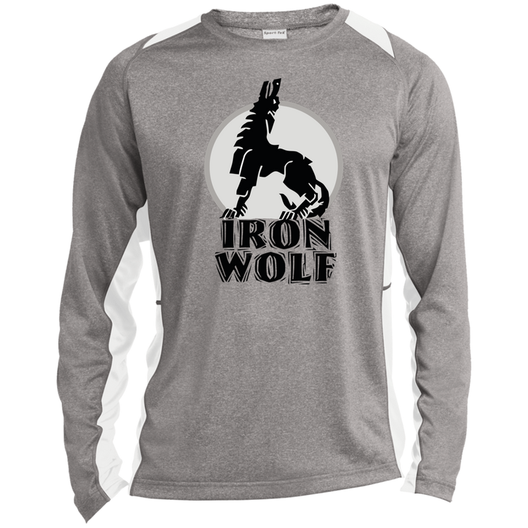 Iron Wolf LT - Mens Long Sleeve Colorblock Activewear Performance T - Lithuania Strong
