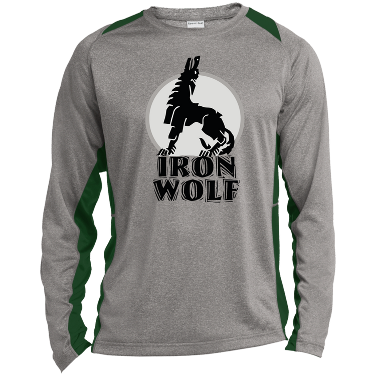 Iron Wolf LT - Mens Long Sleeve Colorblock Activewear Performance T - Lithuania Strong