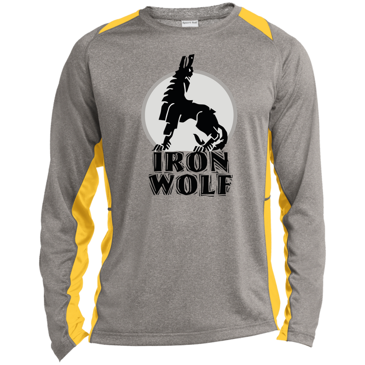 Iron Wolf LT - Mens Long Sleeve Colorblock Activewear Performance T - Lithuania Strong