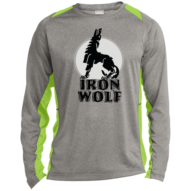 Iron Wolf LT - Mens Long Sleeve Colorblock Activewear Performance T - Lithuania Strong