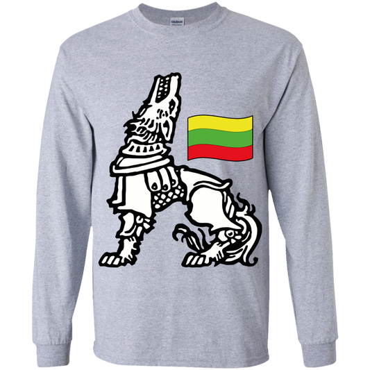 Iron Wolf Lietuva - Boys Youth Classic Long Sleeve T-Shirt - Lithuania Strong