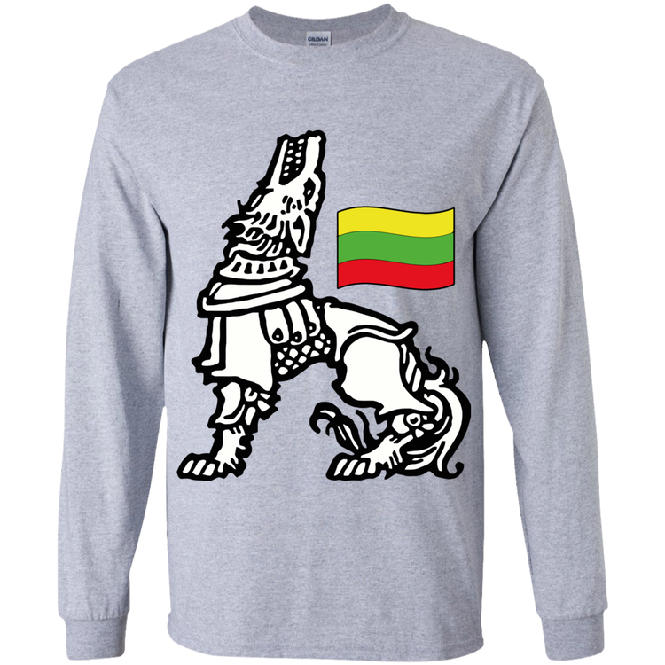 Iron Wolf Lietuva - Boys Youth Classic Long Sleeve T-Shirt - Lithuania Strong