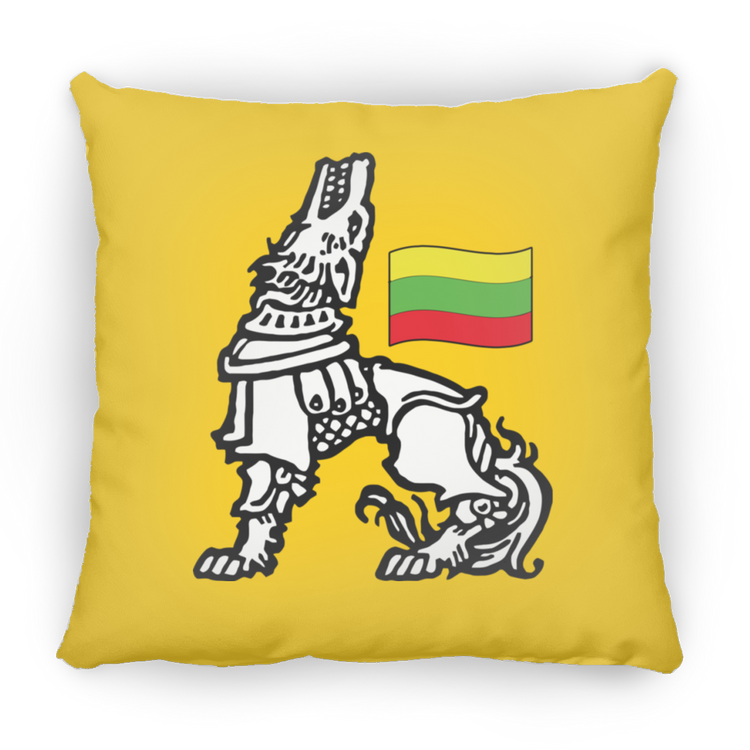 Iron Wolf Lietuva - Small Square Pillow - Lithuania Strong