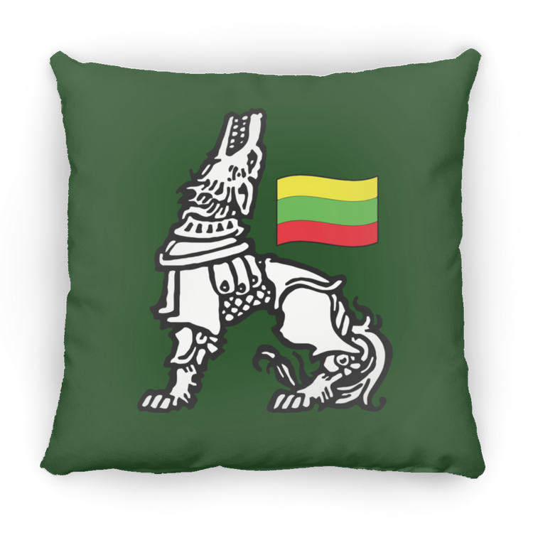 Iron Wolf Lietuva - Small Square Pillow - Lithuania Strong