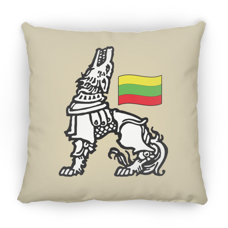 Iron Wolf Lietuva - Small Square Pillow - Lithuania Strong