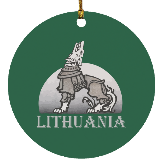 Iron Wolf Lithuania - MDF Circle Ornament - Lithuania Strong