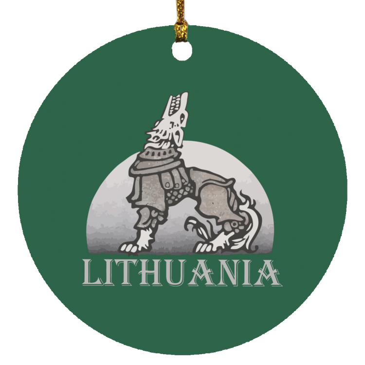 Iron Wolf Lithuania - MDF Circle Ornament - Lithuania Strong