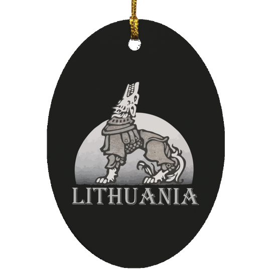 Iron Wolf Lithuania - MDF Oval Ornament - Lithuania Strong