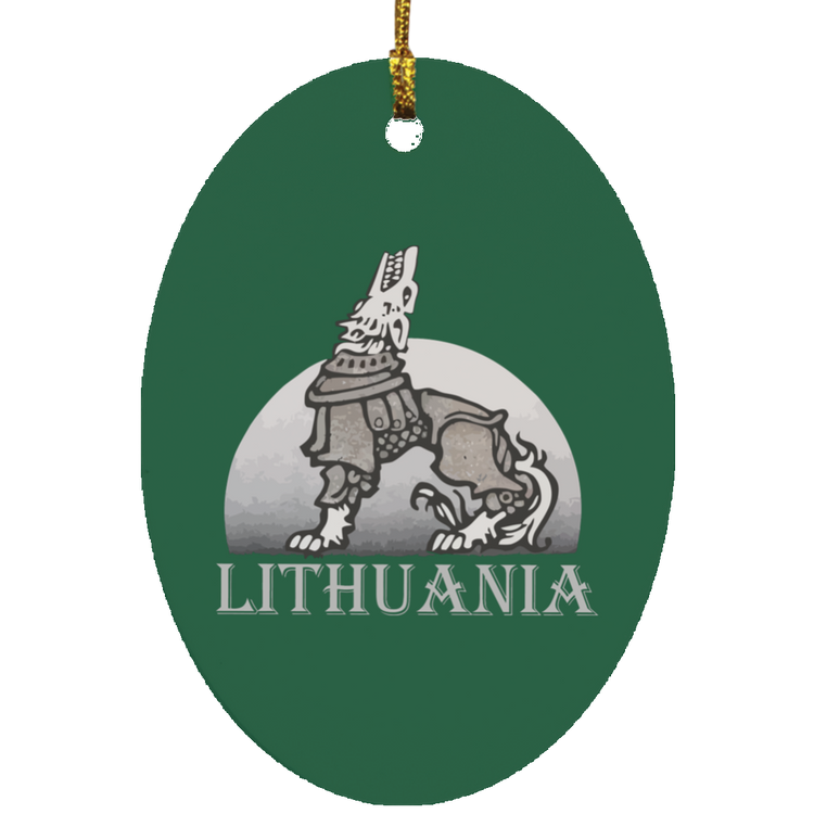 Iron Wolf Lithuania - MDF Oval Ornament - Lithuania Strong