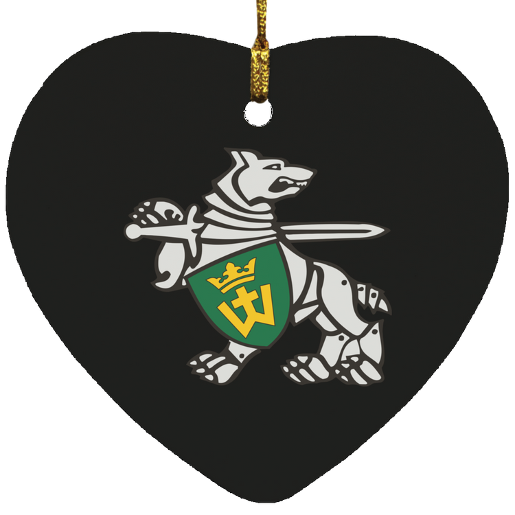 Iron Wolf Mindaugas - MDF Heart Ornament - Lithuania Strong