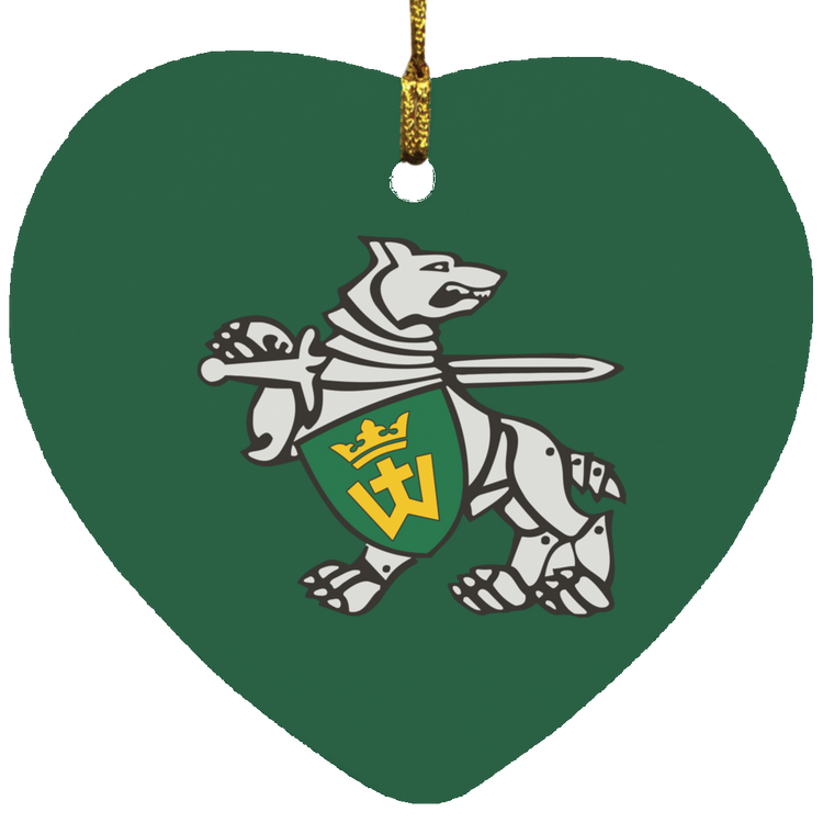 Iron Wolf Mindaugas - MDF Heart Ornament - Lithuania Strong