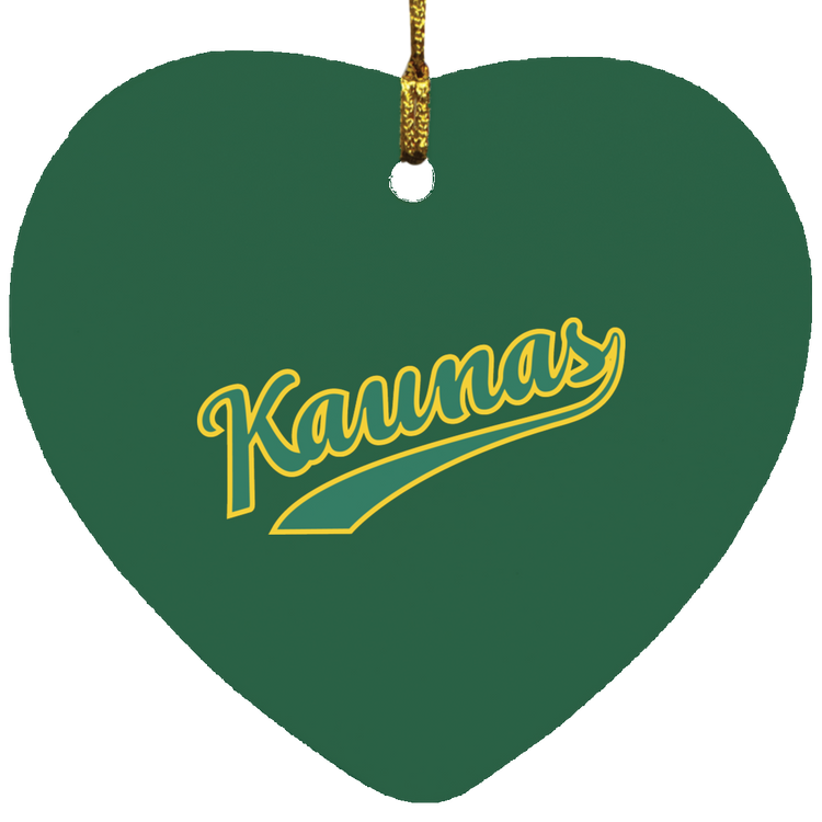 Kaunas - MDF Heart Ornament - Lithuania Strong