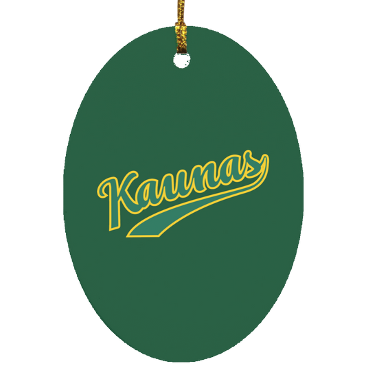 Kaunas - MDF Oval Ornament - Lithuania Strong