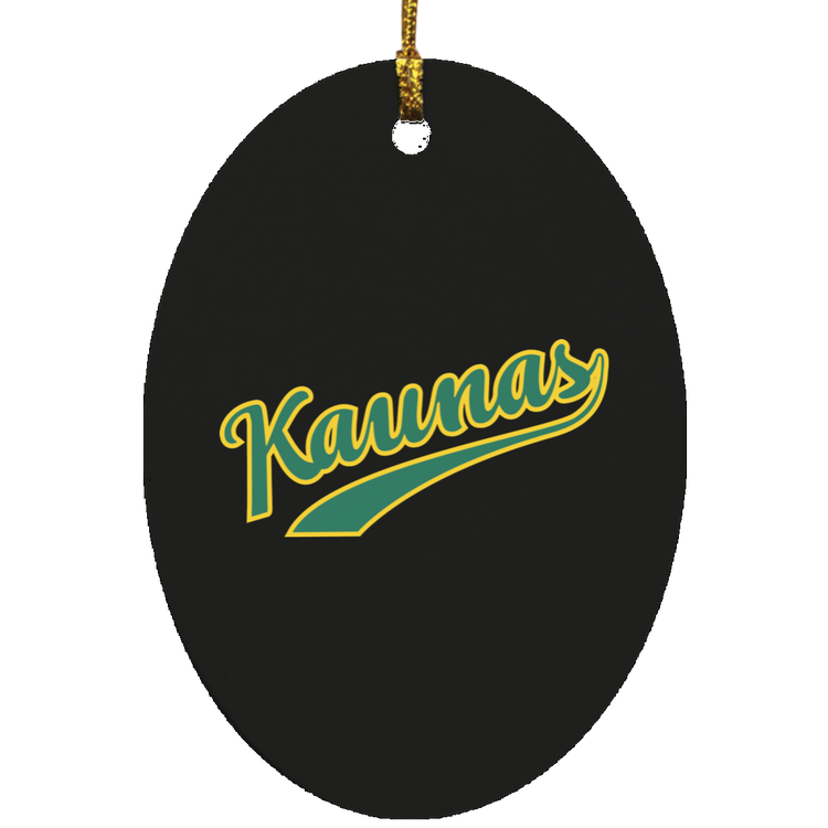 Kaunas - MDF Oval Ornament - Lithuania Strong