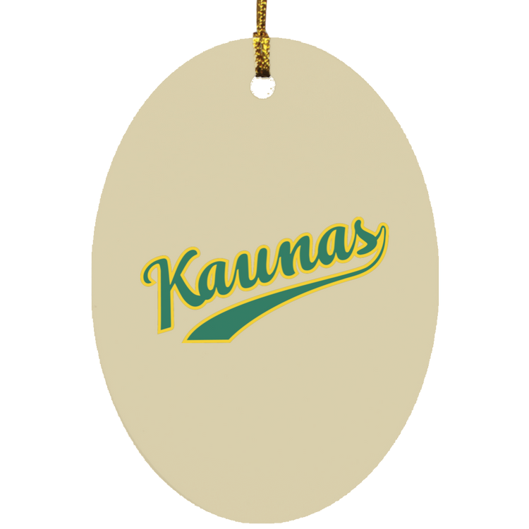 Kaunas - MDF Oval Ornament - Lithuania Strong