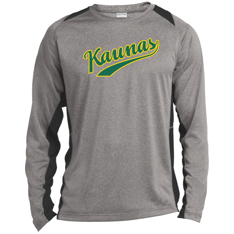 Kaunas - Mens Long Sleeve Colorblock Activewear Performance T - Lithuania Strong
