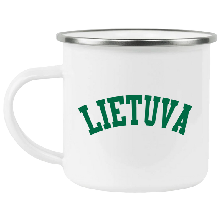 Lietuva - 12 oz. Enamel Camping Mug - Lithuania Strong