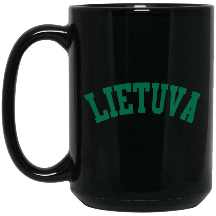 Lietuva - 15 oz. Black Ceramic Mug - Lithuania Strong