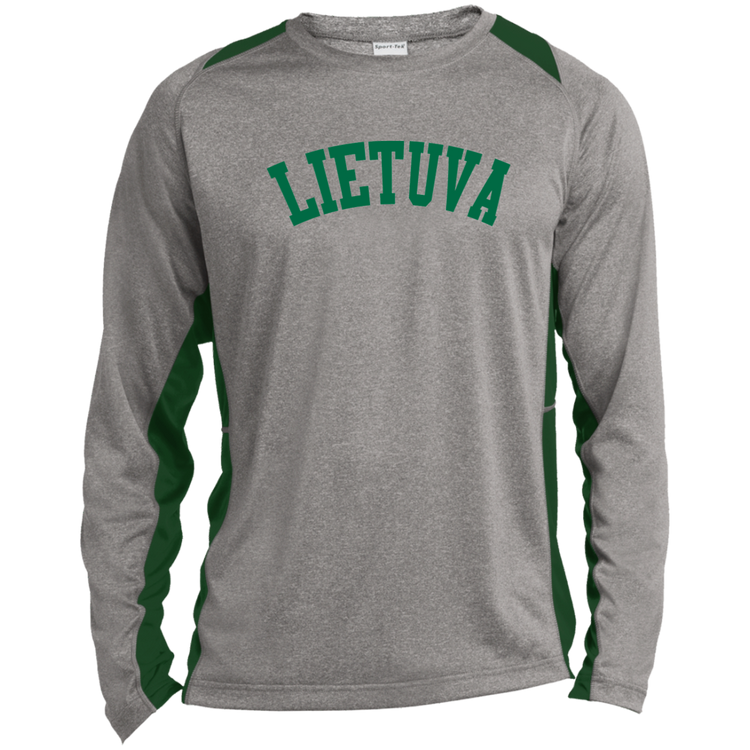 Lietuva - Mens Long Sleeve Colorblock Activewear Performance T - Lithuania Strong