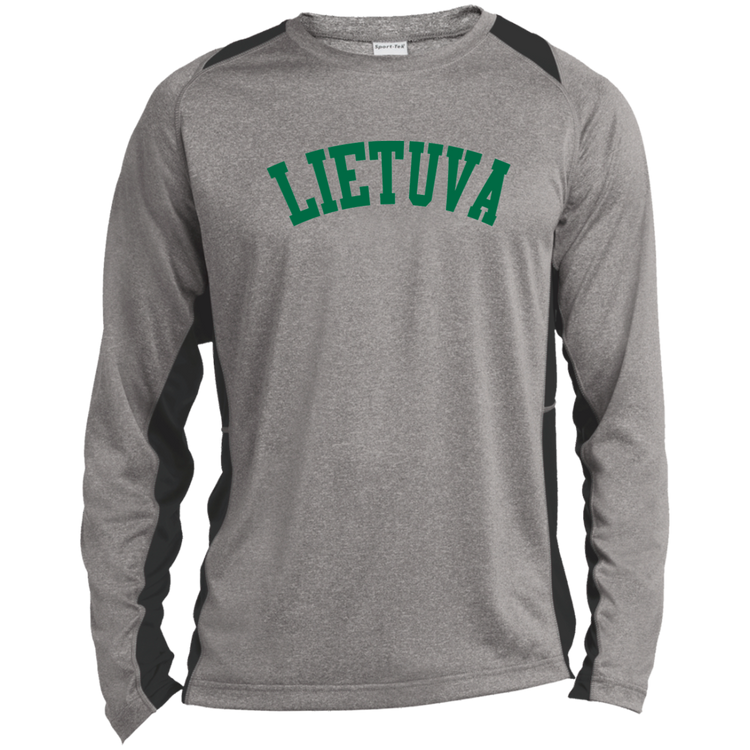 Lietuva - Mens Long Sleeve Colorblock Activewear Performance T - Lithuania Strong