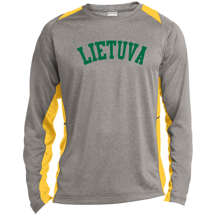 Lietuva - Mens Long Sleeve Colorblock Activewear Performance T - Lithuania Strong