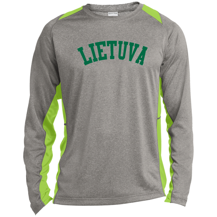 Lietuva - Mens Long Sleeve Colorblock Activewear Performance T - Lithuania Strong