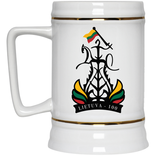 Lietuva 100 Restored - 22 oz. Ceramic Stein - Lithuania Strong