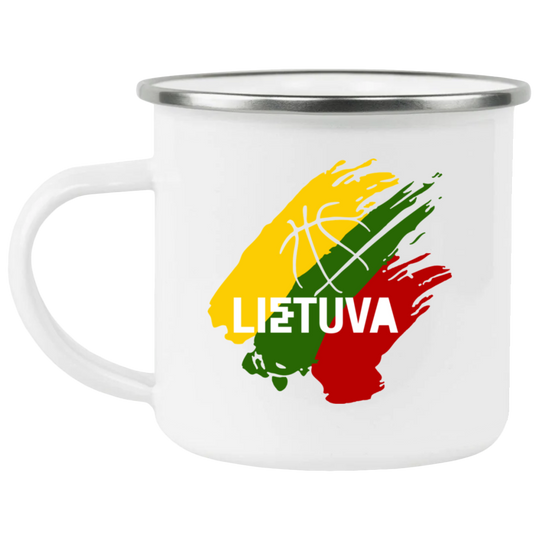 Lietuva BB - 12 oz. Enamel Camping Mug - Lithuania Strong