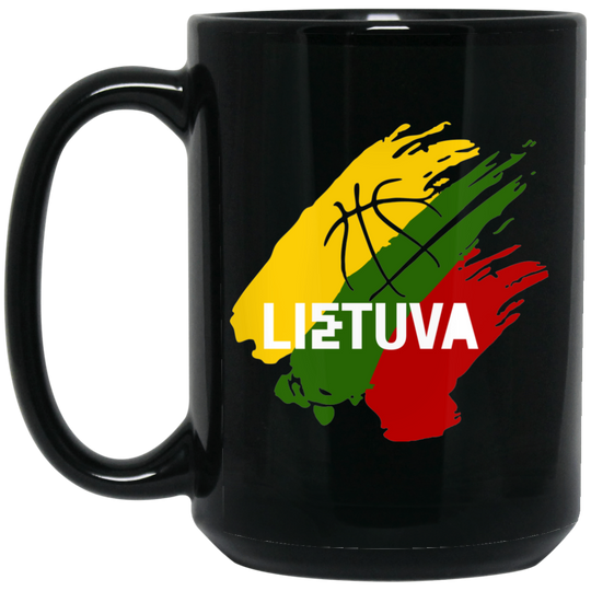 Lietuva BB - 15 oz. Black Ceramic Mug - Lithuania Strong