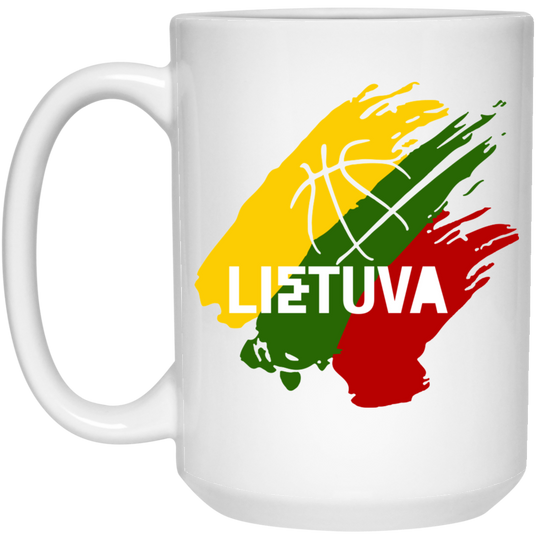 Lietuva BB - 15 oz. White Ceramic Mug - Lithuania Strong