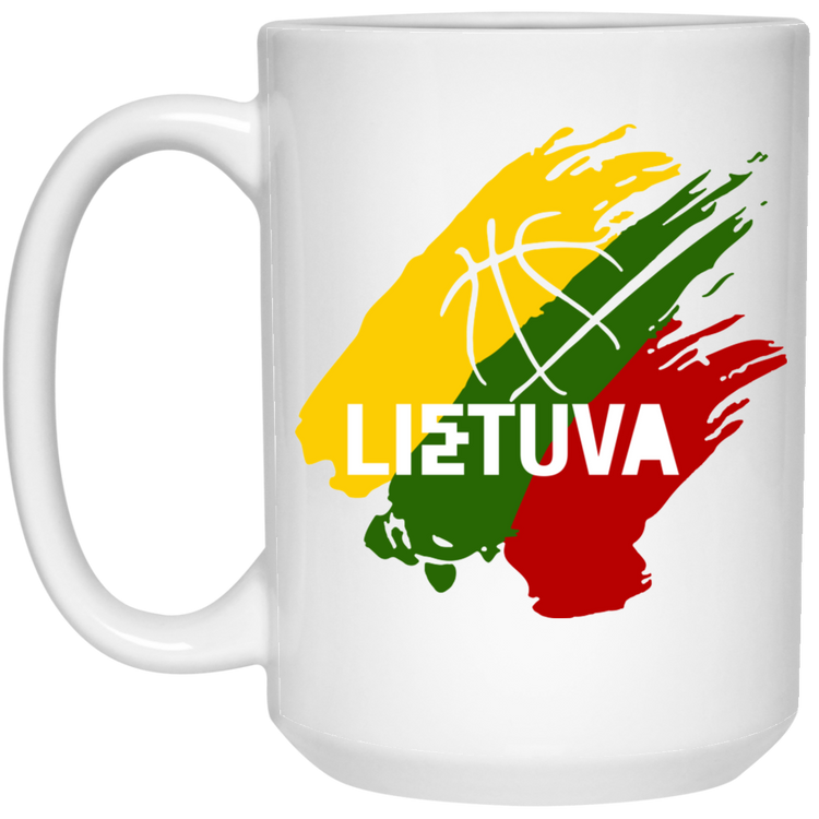 Lietuva BB - 15 oz. White Ceramic Mug - Lithuania Strong