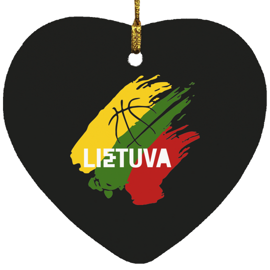 Lietuva BB - MDF Heart Ornament - Lithuania Strong