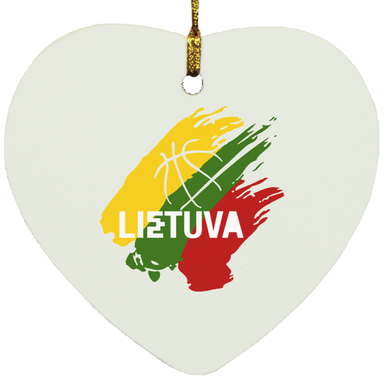 Lietuva BB - MDF Heart Ornament - Lithuania Strong